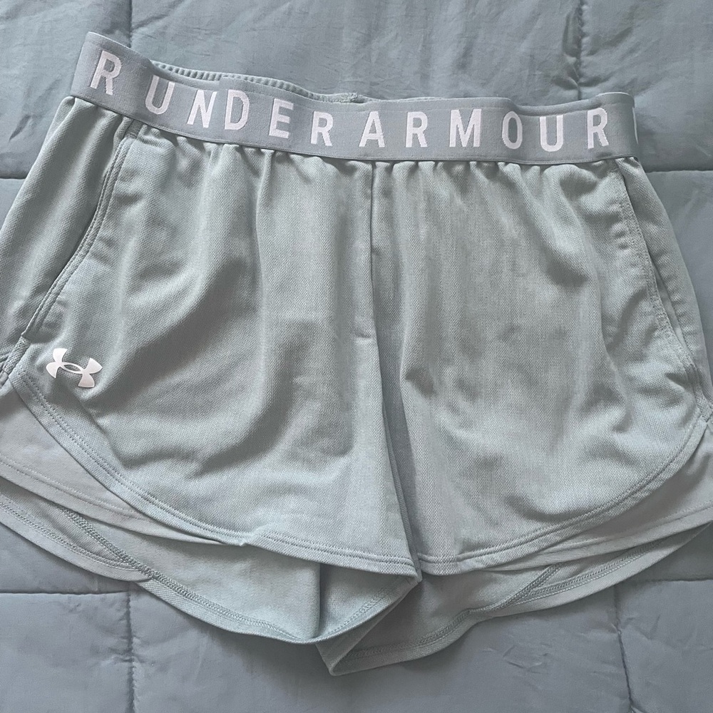 Under Armour Women's Athletic Shorts in Light Blue/Gray